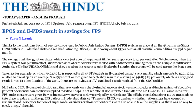 EPOS and E-PDS result in savings for FPS...