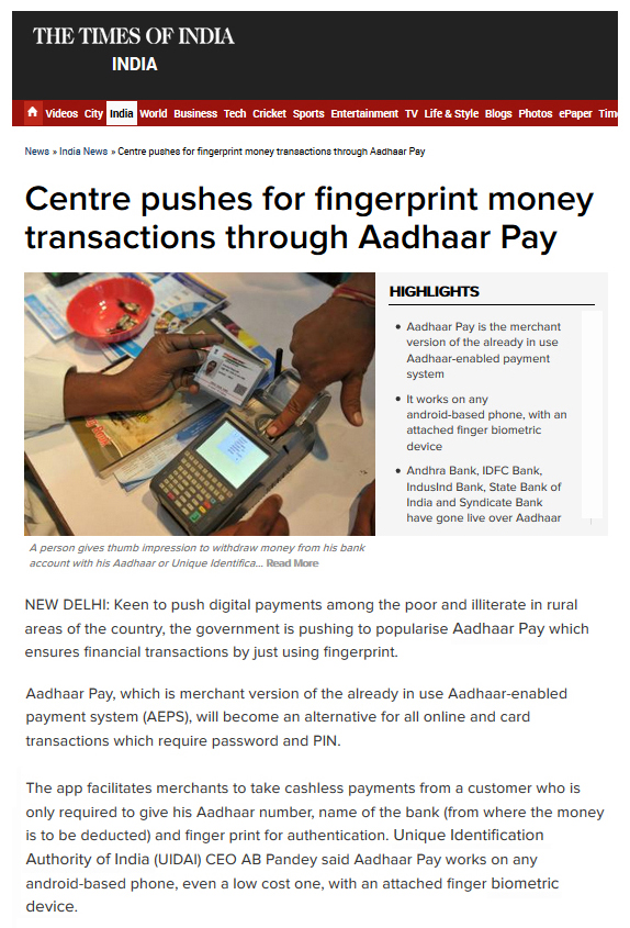 Centre pushes for fingerprint..